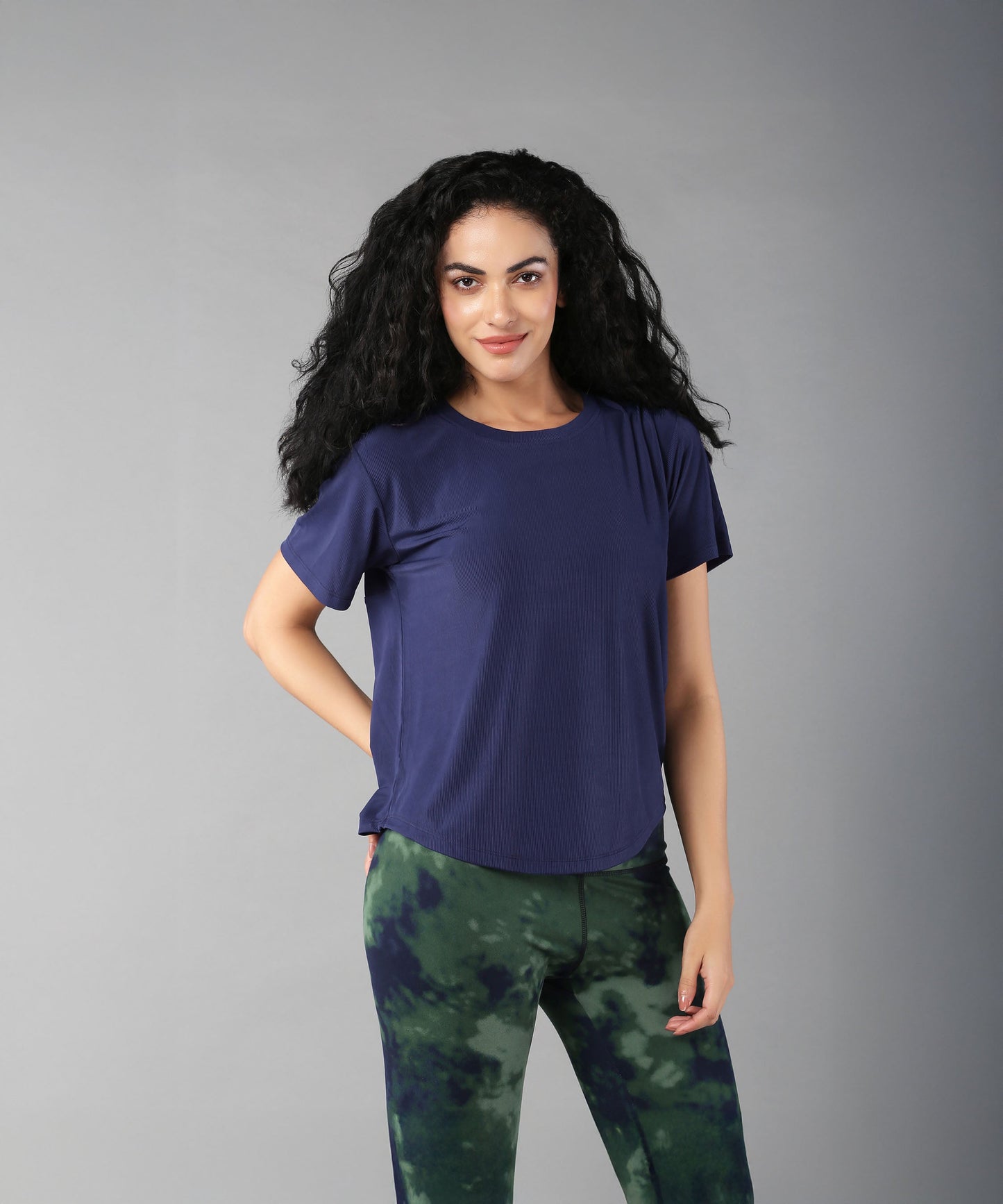 Blue soft t-shirt for women by Stylera with a relaxed fit and round neck design