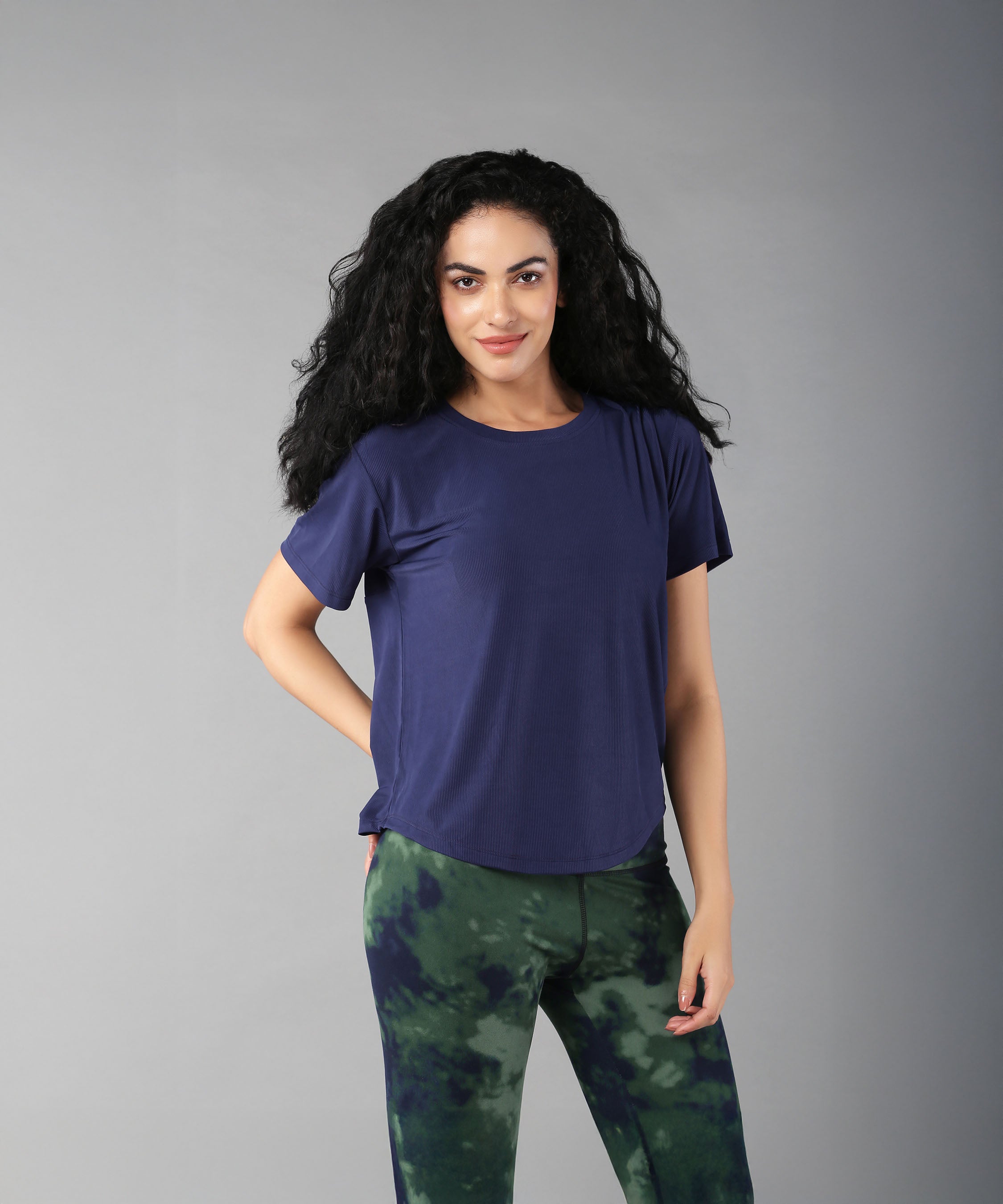 Blue soft t-shirt for women by Stylera with a relaxed fit and round neck design