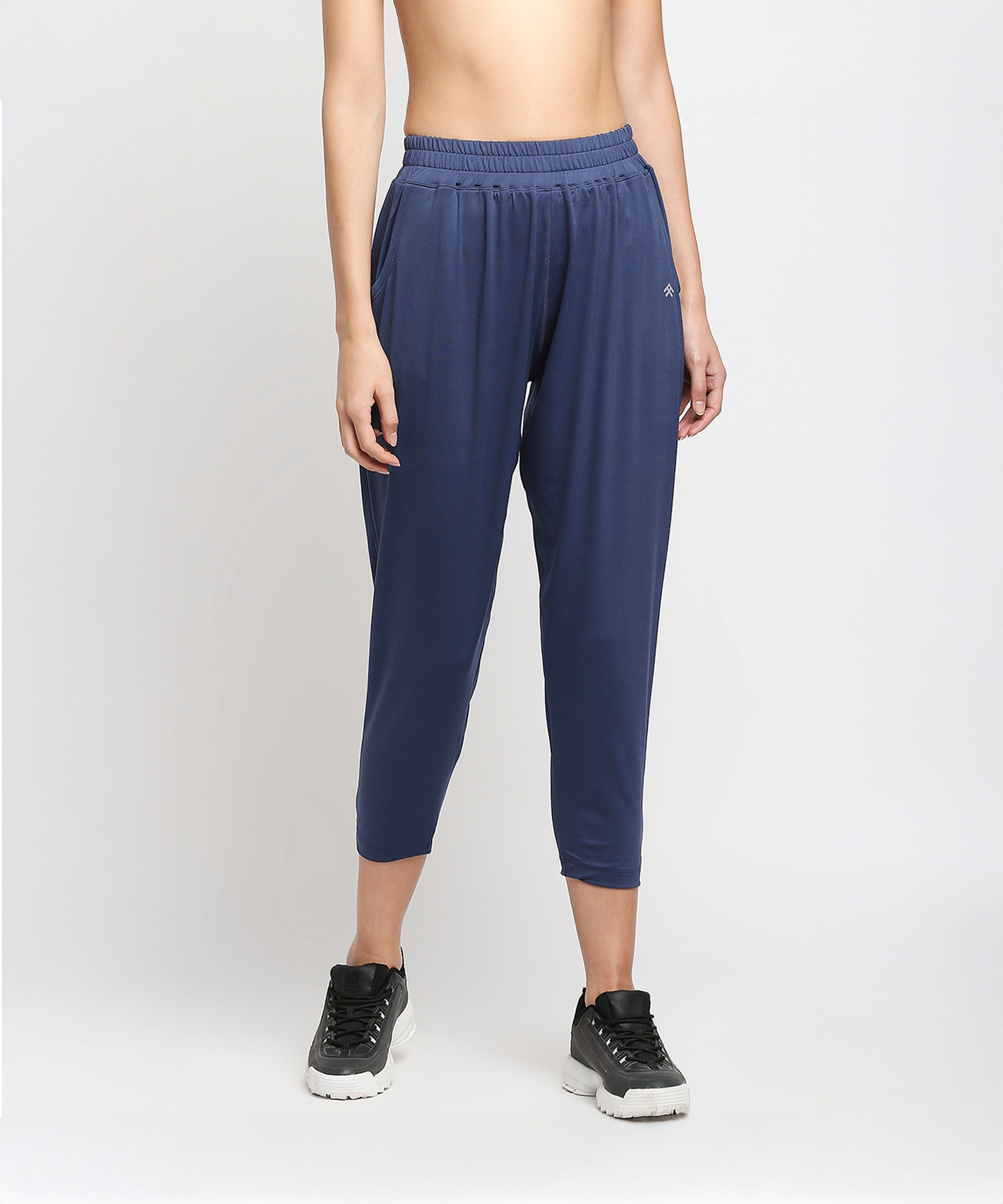 Comfortable blue yoga pants for women with a relaxed fit for workout and casual wear
