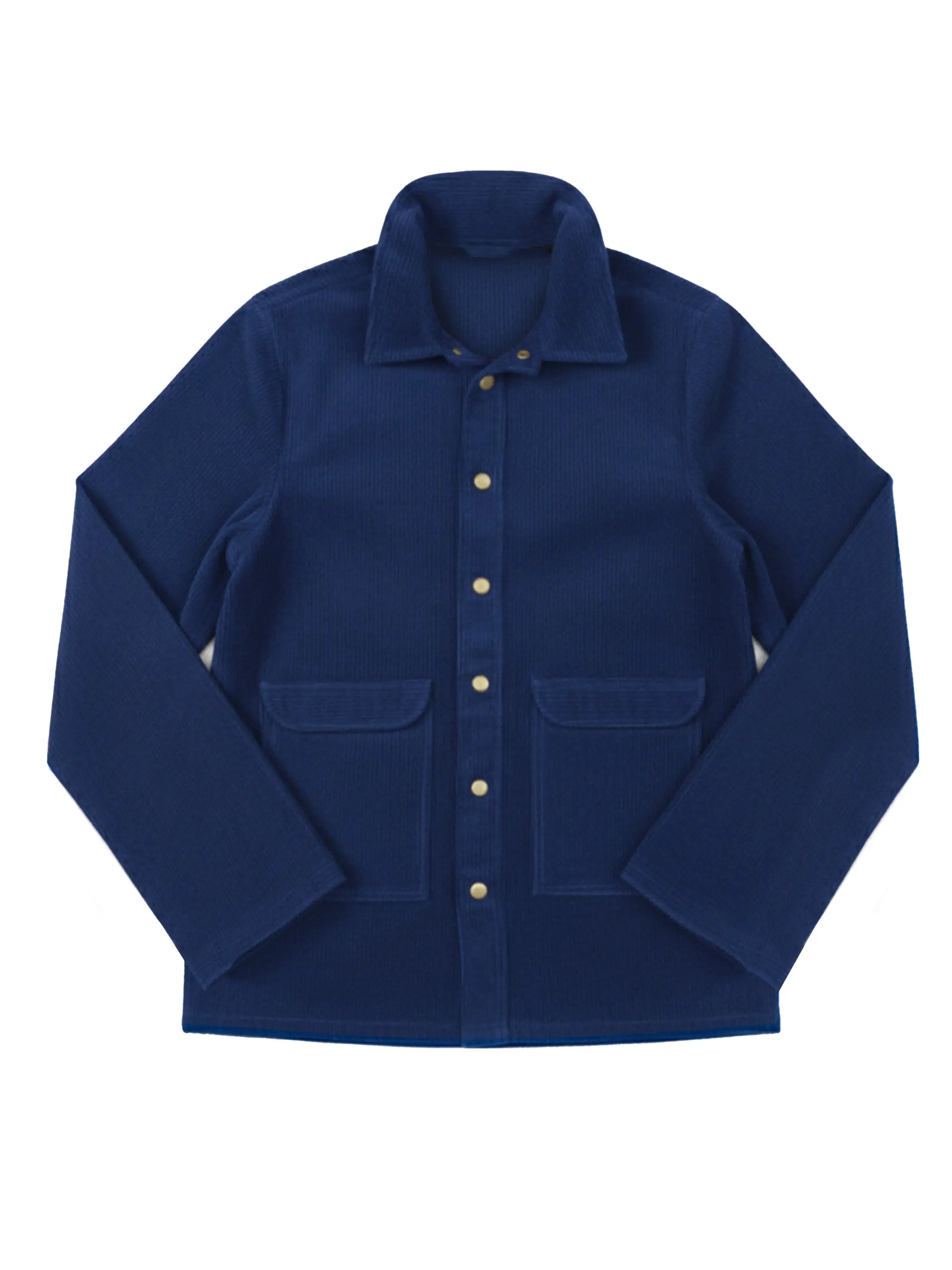 Corduroy Oversized Shacket Rich Electric Blue Stylstpls