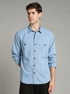 Denim Ice Blue Shirt | Relaxed Fit