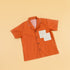 Stylera boho charm short sleeve shirt in orange with unique patchwork design