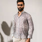 Stylish boho white silk shirt for men from Stylera, featuring a unique patterned design