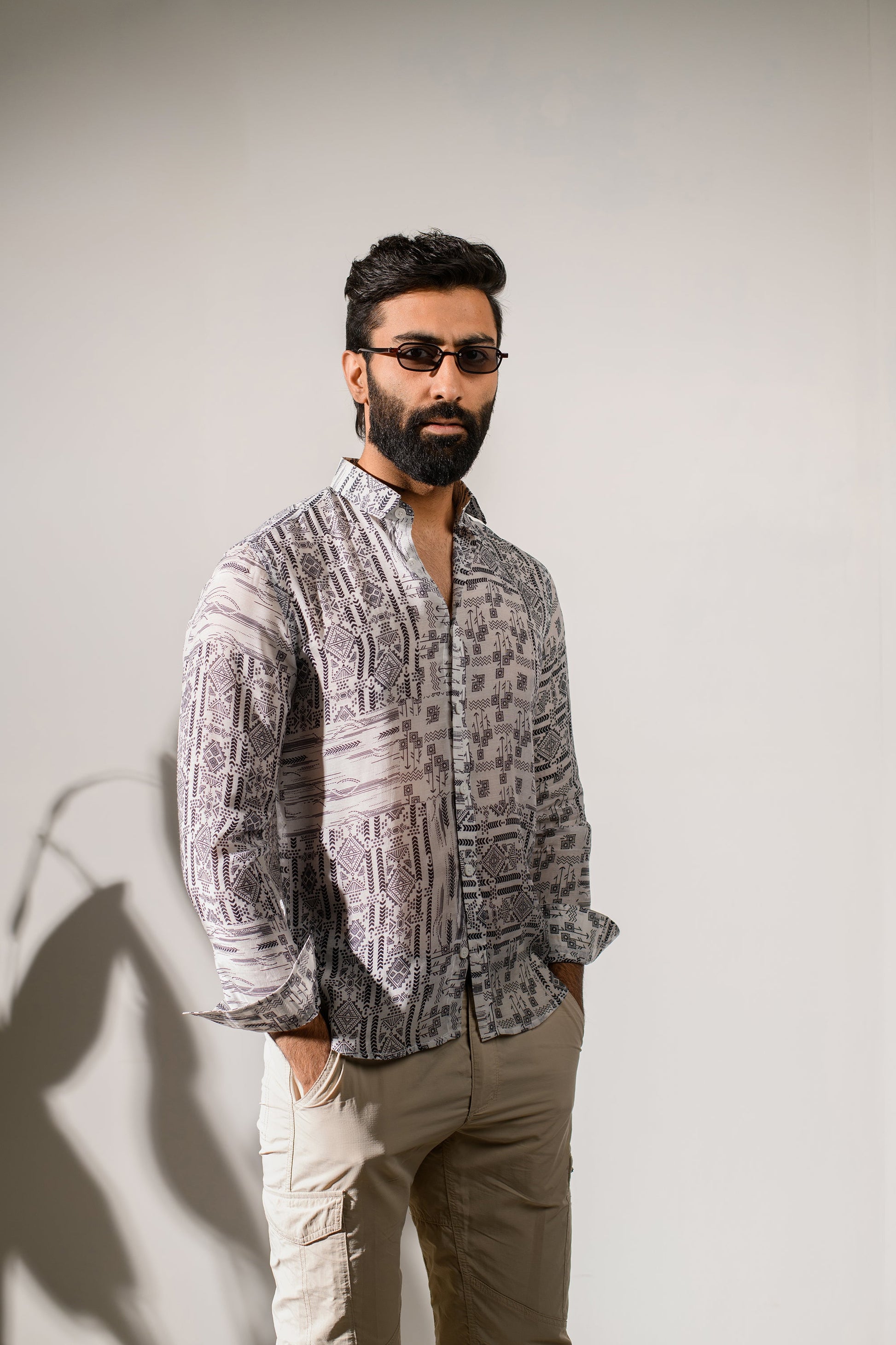 Stylish boho white silk shirt for men by Stylera with modern design and lightweight fabric
