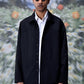 Stylera oversized shacket for men in black worn by model with sunglasses