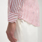 The Monaco Linen Striped Shirt in Raspberry Red