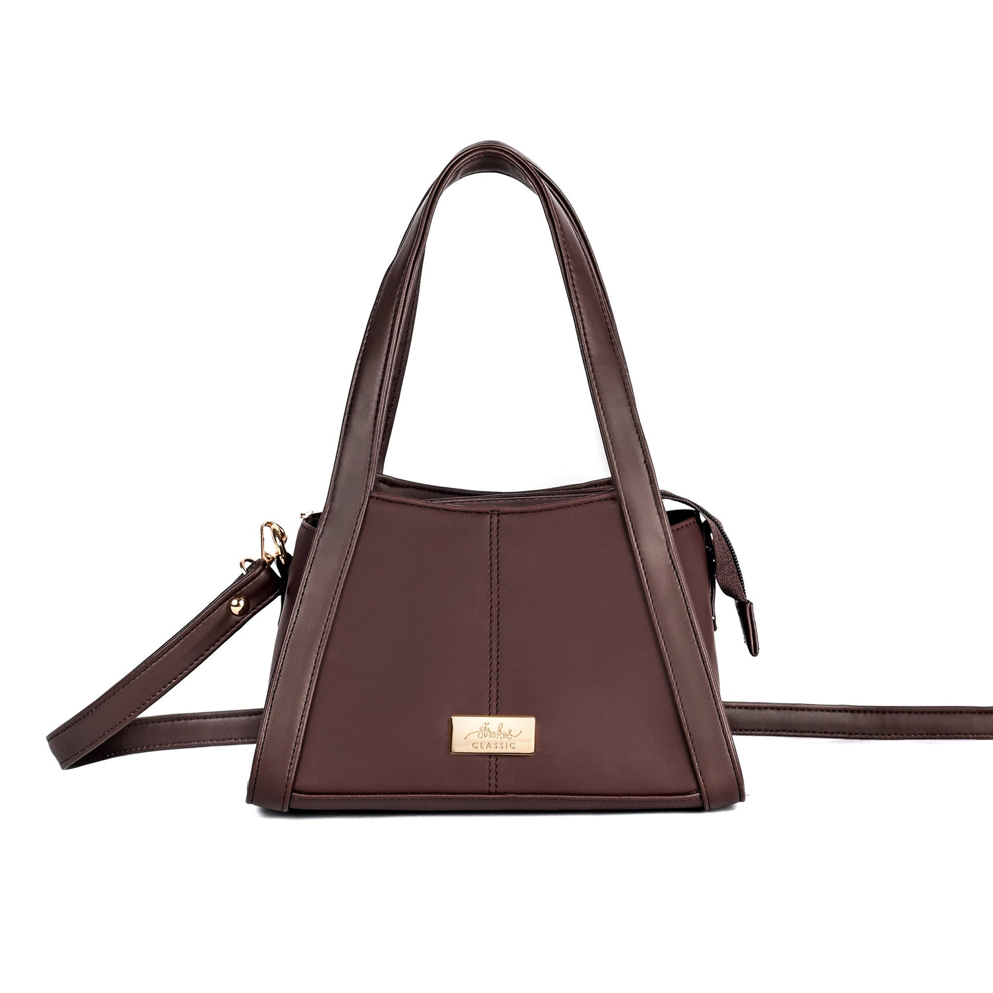 Stylish brown mini purse for women with a sleek design and adjustable strap by Stylera