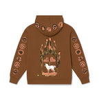 Mystic Grasp Regular Fit Printed Brown Hoodie FLYAF