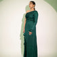 Elegant green designer single sleeve gown for formal occasions to buy designer single sleeve gown