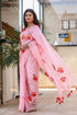 Stylera Trendy Malmal Saree in Pink with Floral Design, perfect for festive occasions - buy trendy malmal saree.