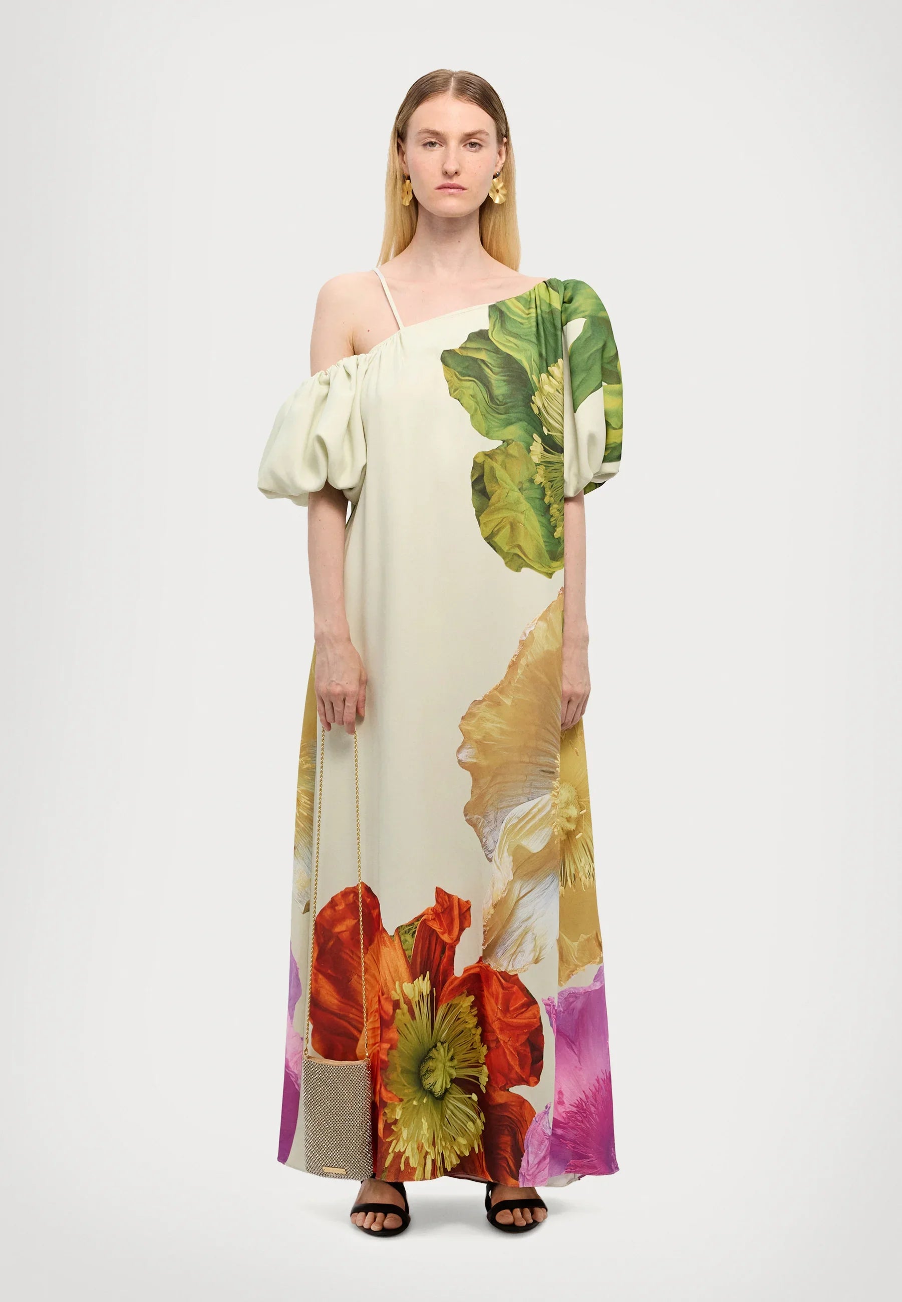 Floral Abstract Print Maxi Gown De Novoo