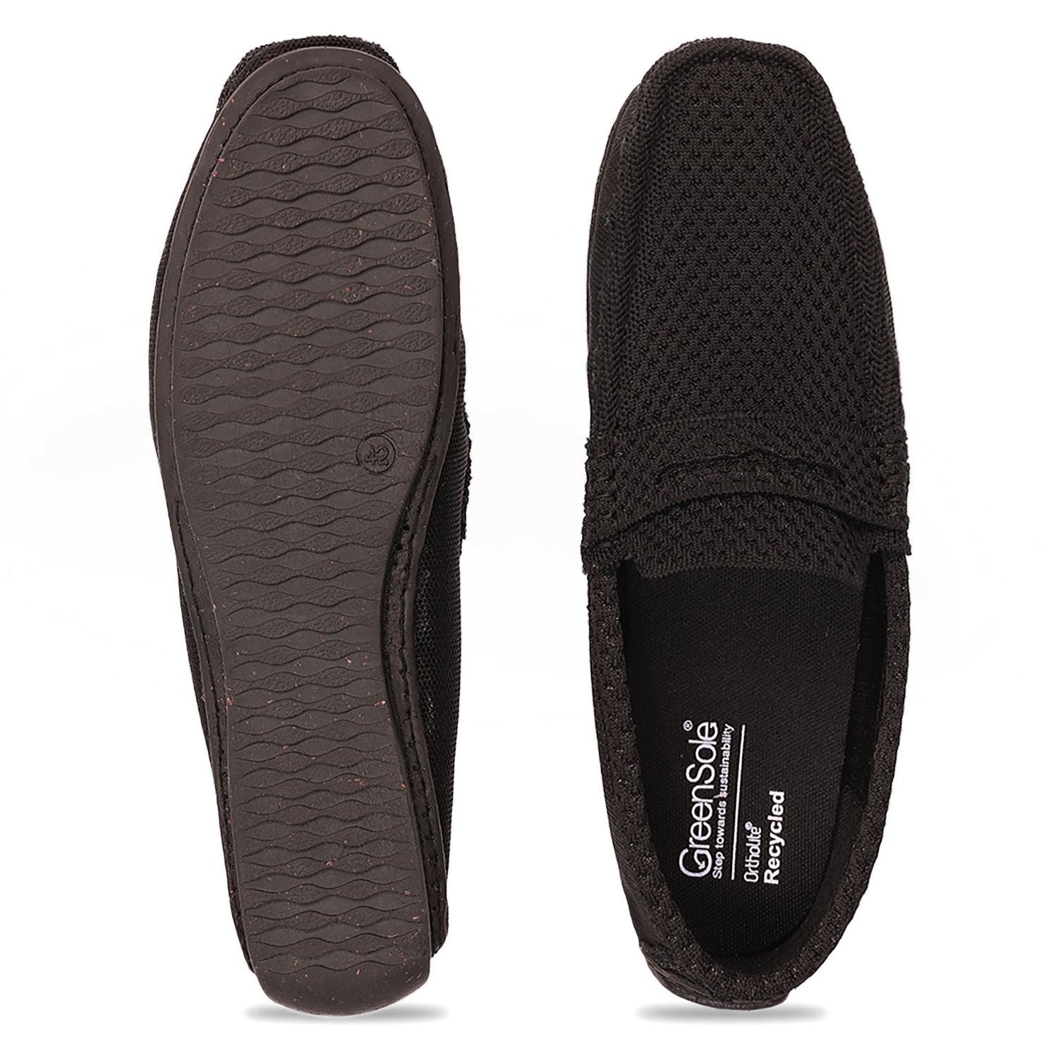 Stylera casual black loafers for men featuring a breathable mesh design and comfortable sole