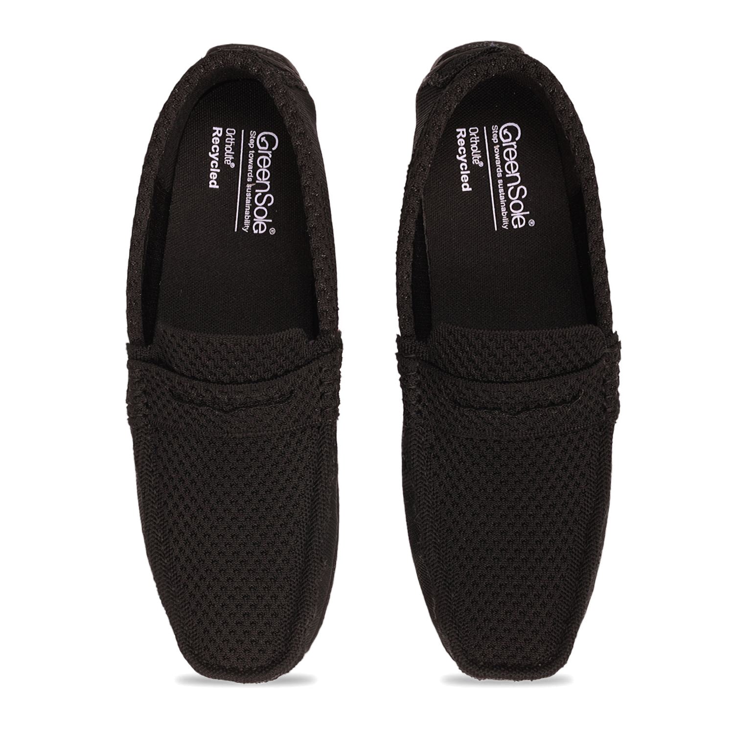 Casual black loafers for men by Stylera made from recycled materials for everyday wear