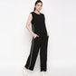 Stylera casual black pants and top set featuring side pockets and a relaxed fit