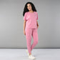 Woman modeling casual pink lounge wear for women with a comfortable fit and modern style