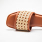 Stylera brown slide with woven strap comfortable casual sandals