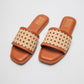 Stylera comfortable casual sandals with woven strap and brown sole for everyday wear