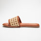 Stylera comfortable casual sandals with woven strap and brown cushioned sole