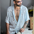 Stylera casual short sleeve shirts for men in light blue with a relaxed fit and colorful patterns