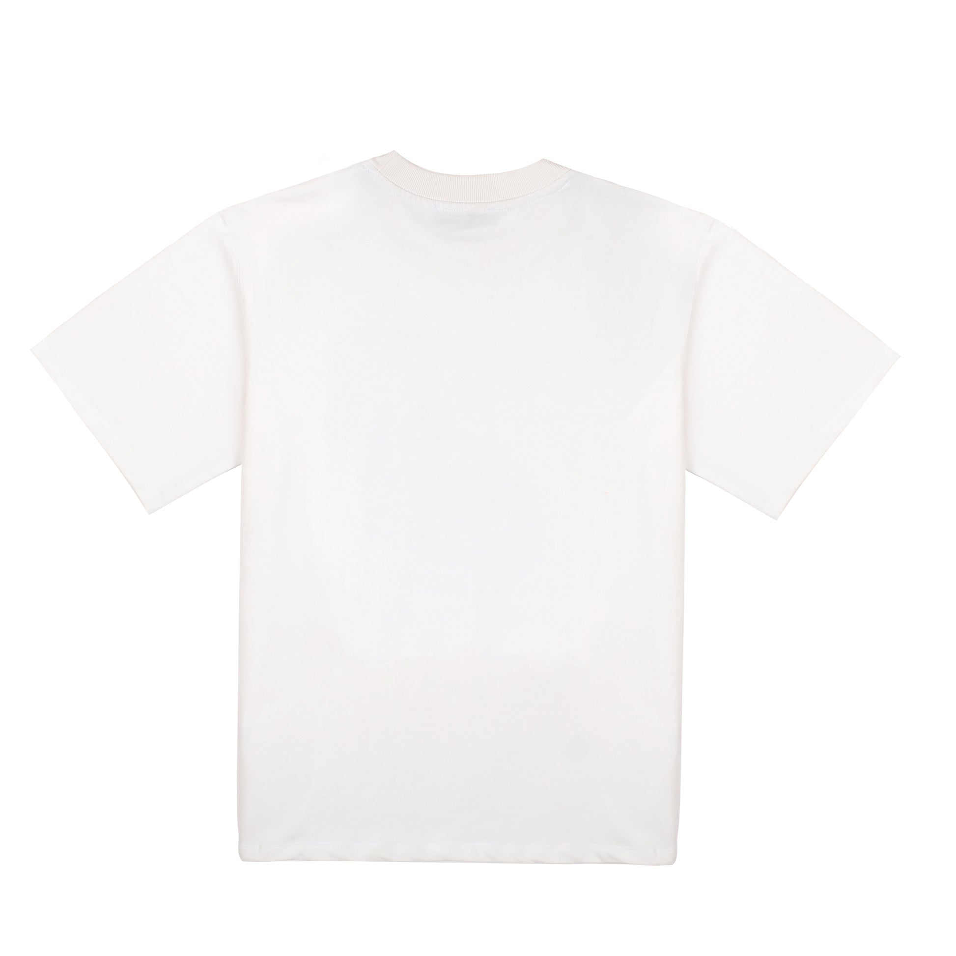 Back view of Stylera casual statement t-shirt for men and women in white fabric