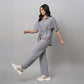 Stylish gray casual two piece outfit for women with a relaxed fit and comfortable design