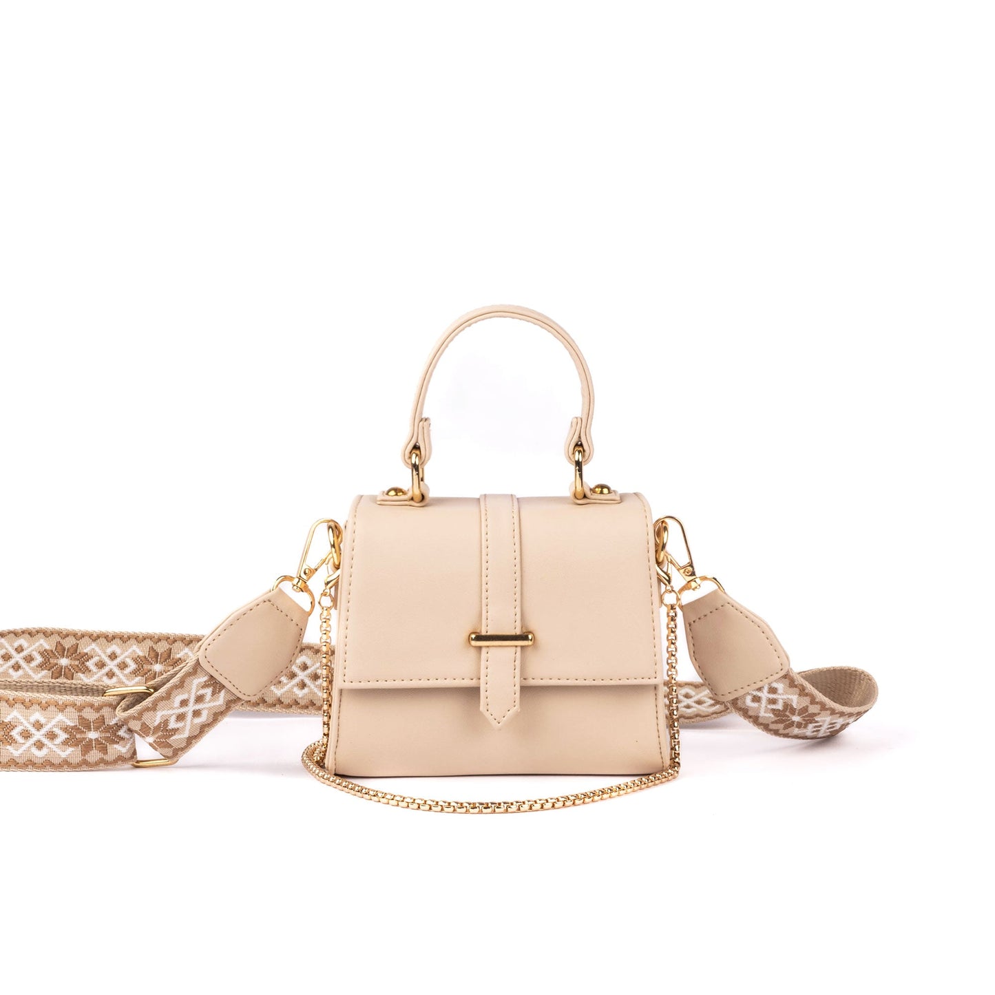 Champagne beige mini sling bag with stylish strap and elegant design from Stylera