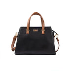 Stylish charcoal caramel handbag by Stylera with a sleek design and adjustable shoulder strap