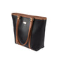 Charcoal caramel tote bag with stylish leather straps and a spacious interior for everyday use