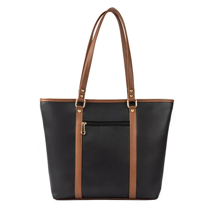 Stylera charcoal caramel tote bag with stylish design and sturdy handles
