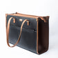 Stylish charcoal caramel tote bag with a sleek design and spacious interior for everyday use