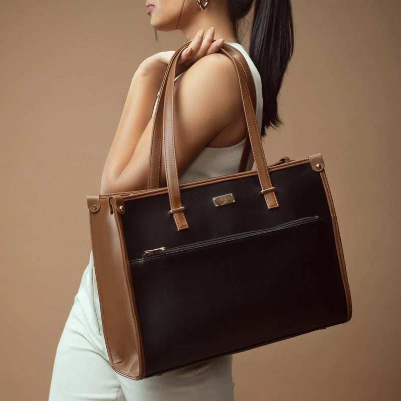 Charcoal caramel tote bag by Stylera, stylish and versatile for everyday use