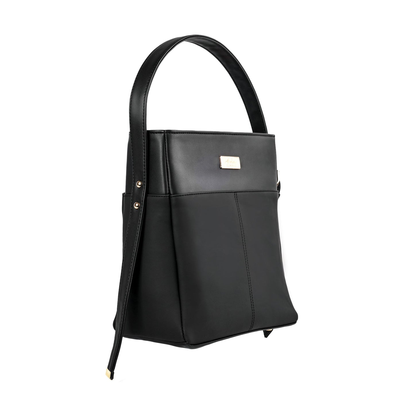 Charcoal chic bucket bag by Stylera  with sleek design and adjustable strap