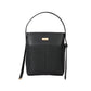Stylera charcoal chic bucket bag with sleek design and gold accents