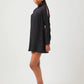 Stylera chic little black dress with long sleeves and cutout detail styled with black flats