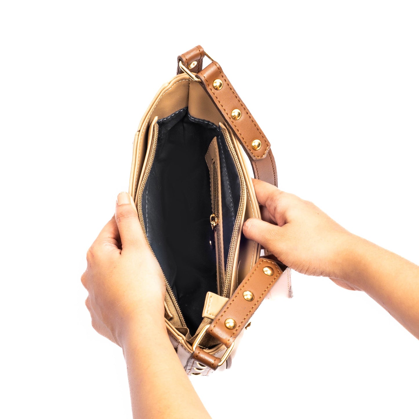 Cinnamon cocoa hobo bag with spacious interior and stylish design for everyday use