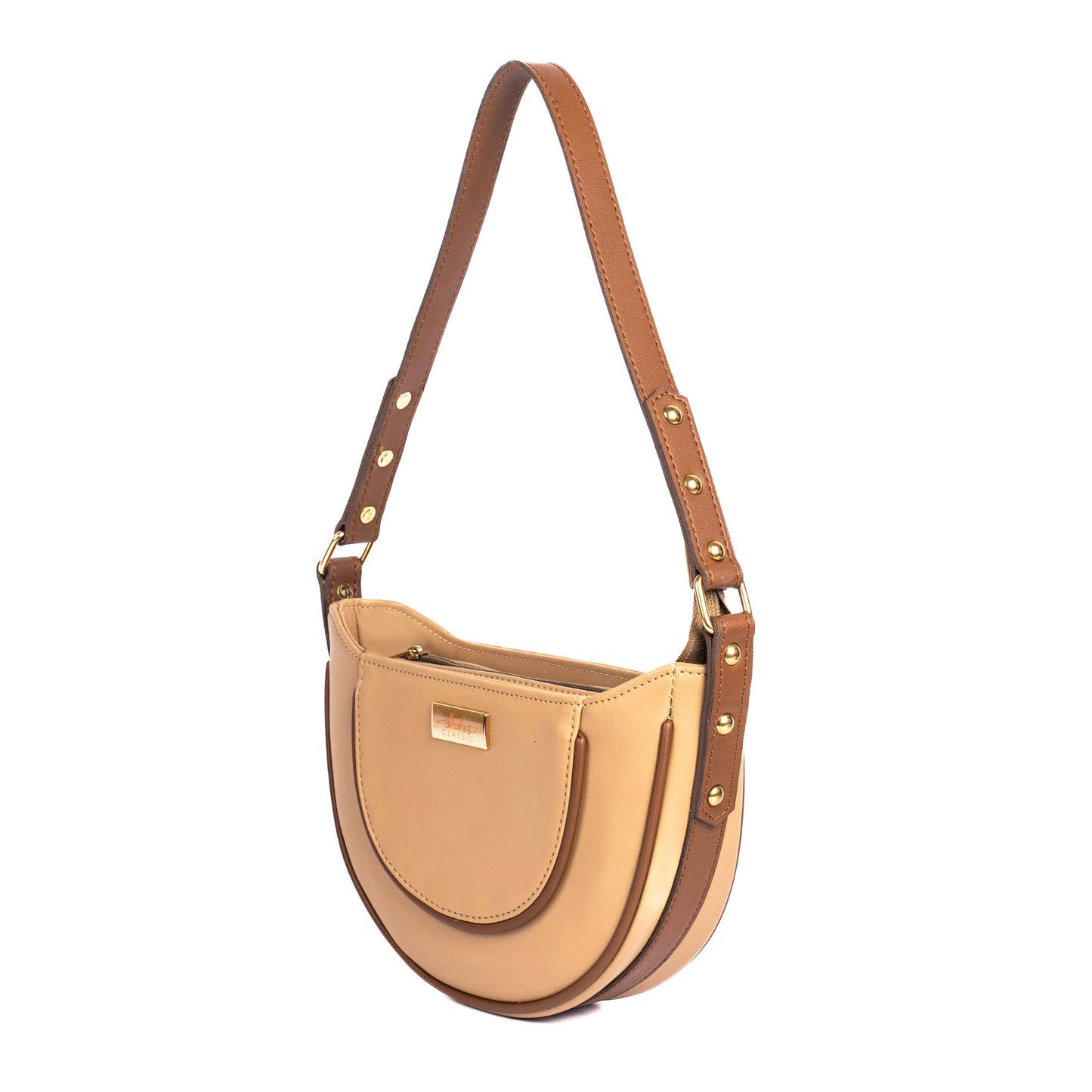 Stylera cinnamon cocoa hobo bag with a stylish curved design and adjustable strap
