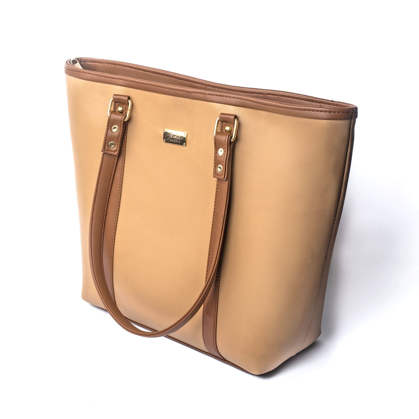 Stylish cinnamon cocoa tote bag with durable straps, perfect for everyday use and chic outings