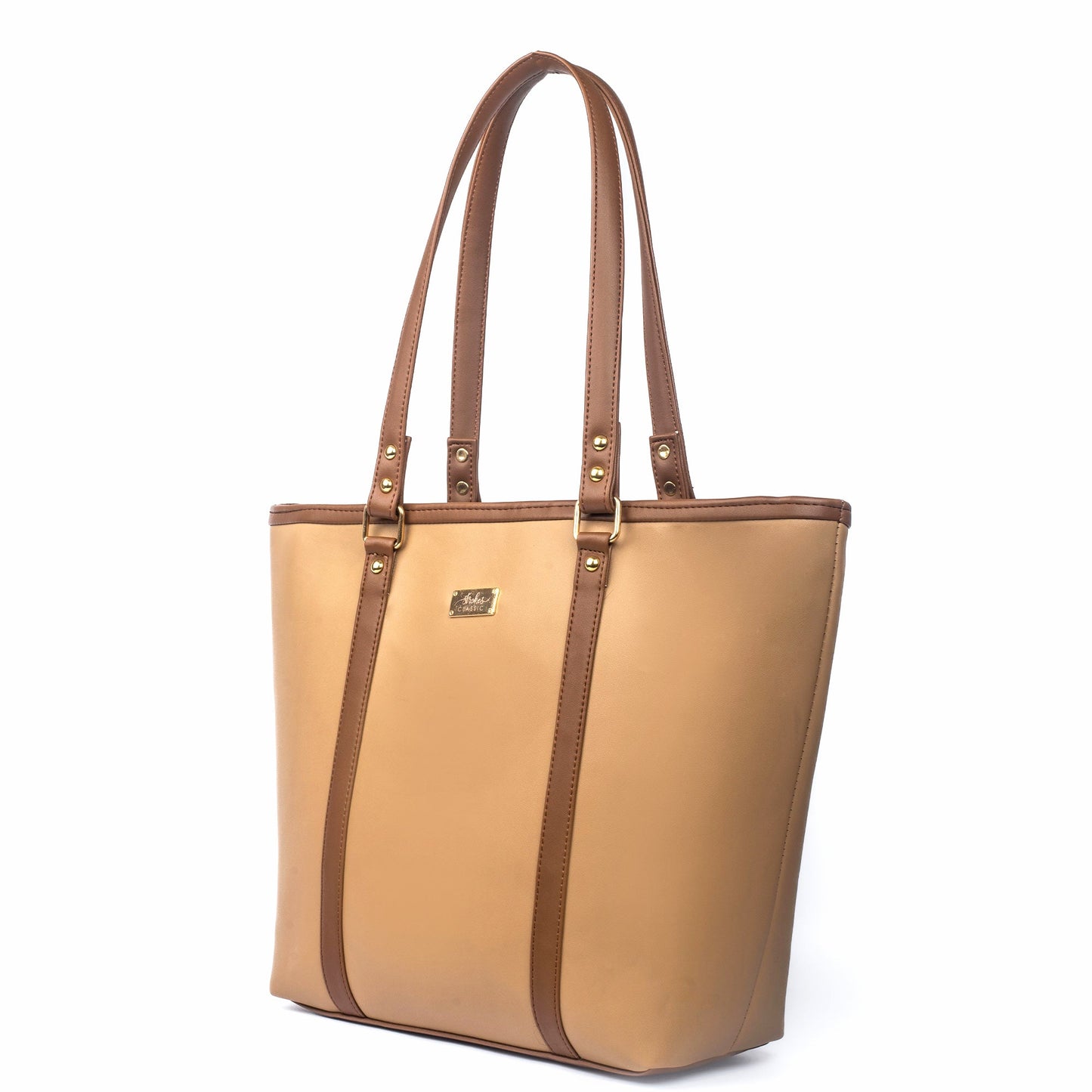 Stylish cinnamon cocoa tote bag with sturdy handles and a sleek design for daily use