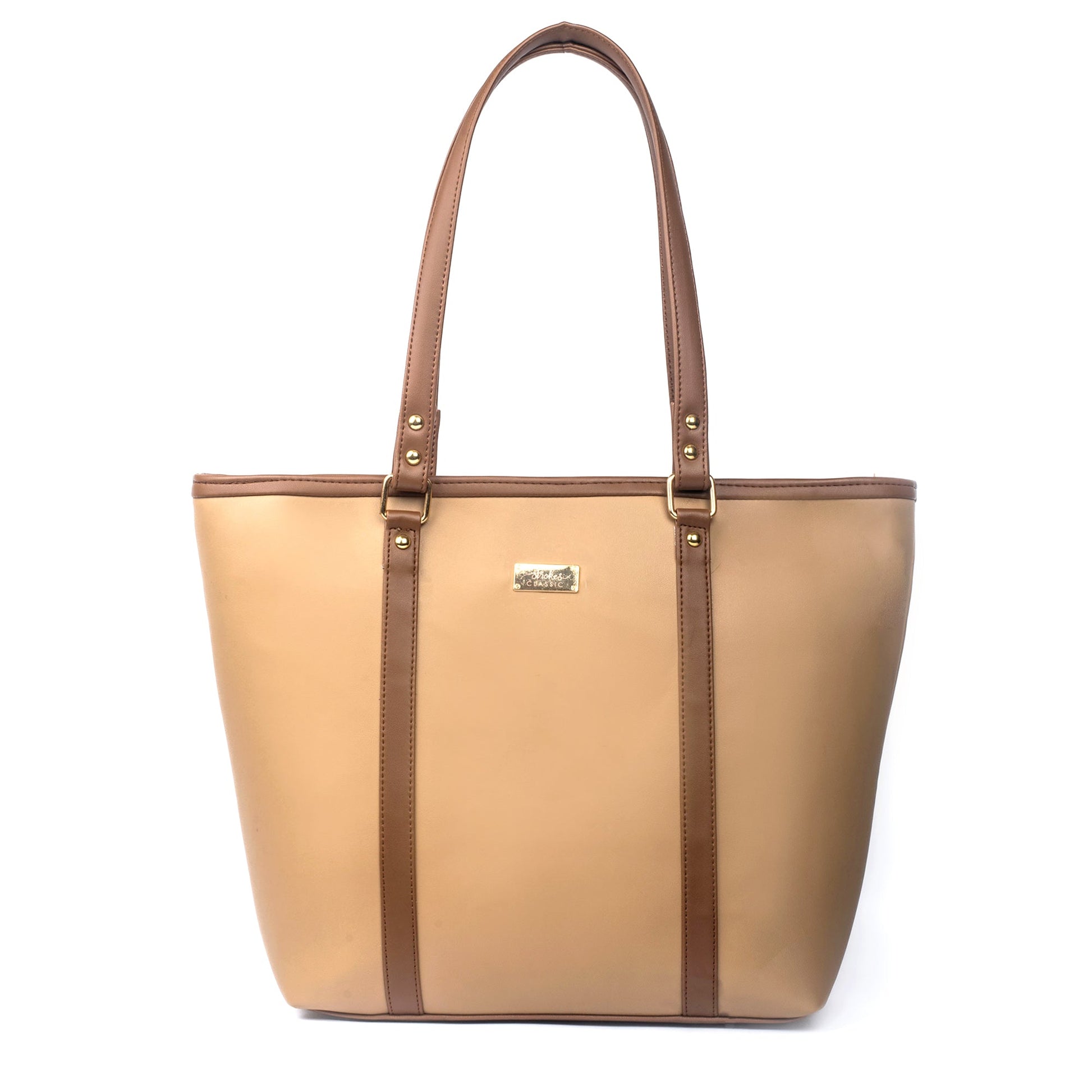 Stylish cinnamon cocoa tote bag with sturdy straps and spacious design for everyday use