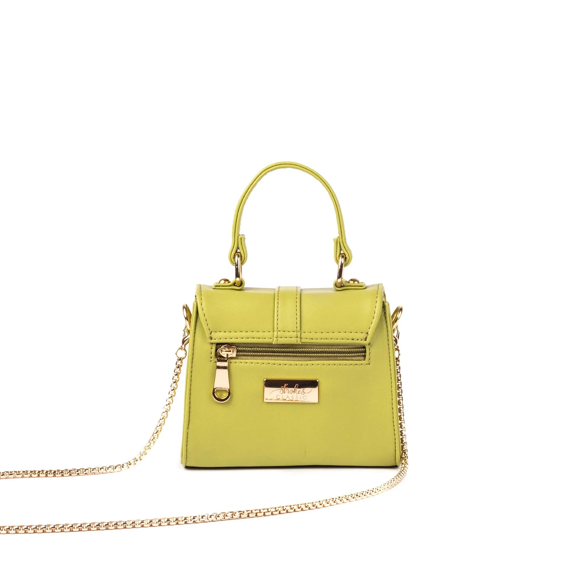 Stylera citrus color shoulder bag with a chic design and chain strap