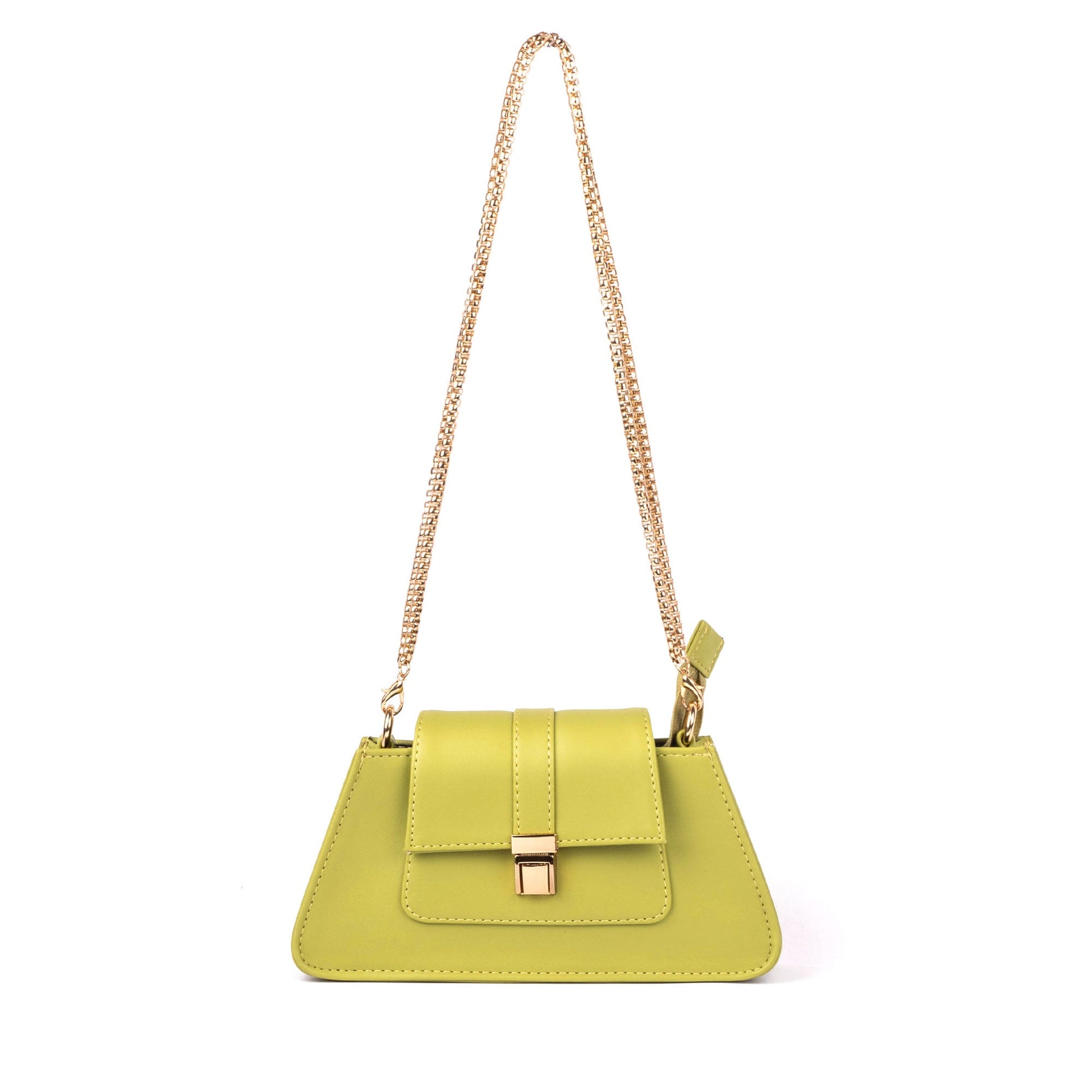 Citrus mini baguette bag by Stylera with gold chain strap and stylish design