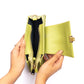 Citrus mini baguette bag opened to show interior with zipper pockets and sleek design