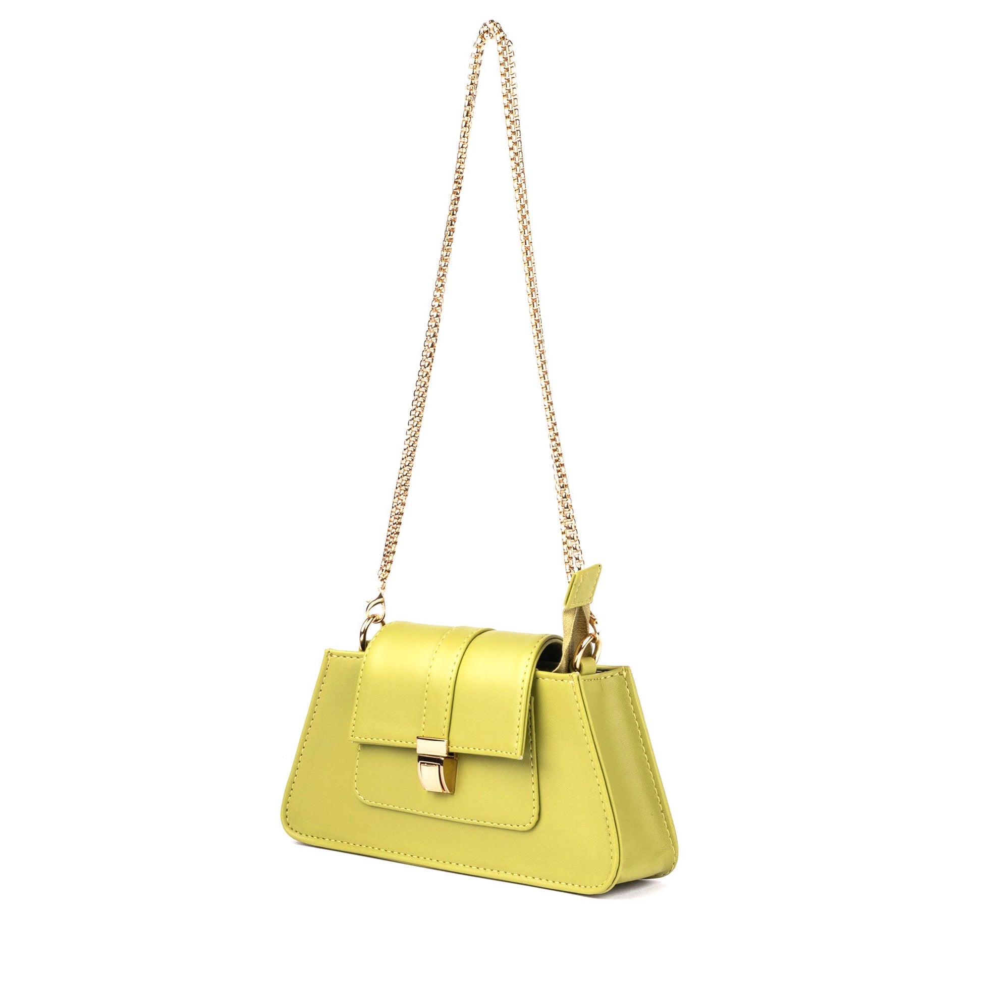 Citrus mini baguette bag with a chic design and golden chain strap for stylish looks