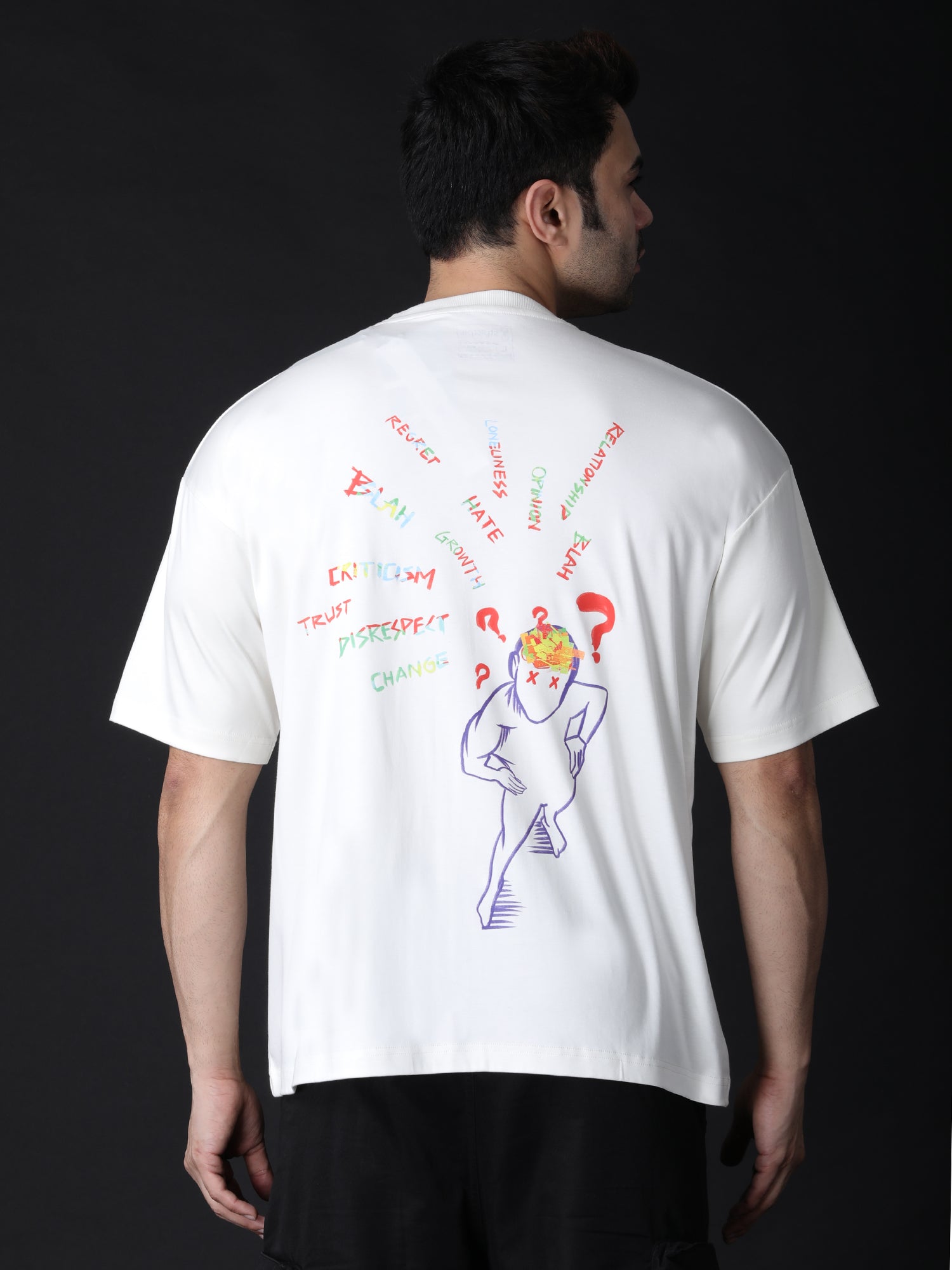 Stylstpls colorful print streetwear t-shirt featuring artistic back design and relaxed fit