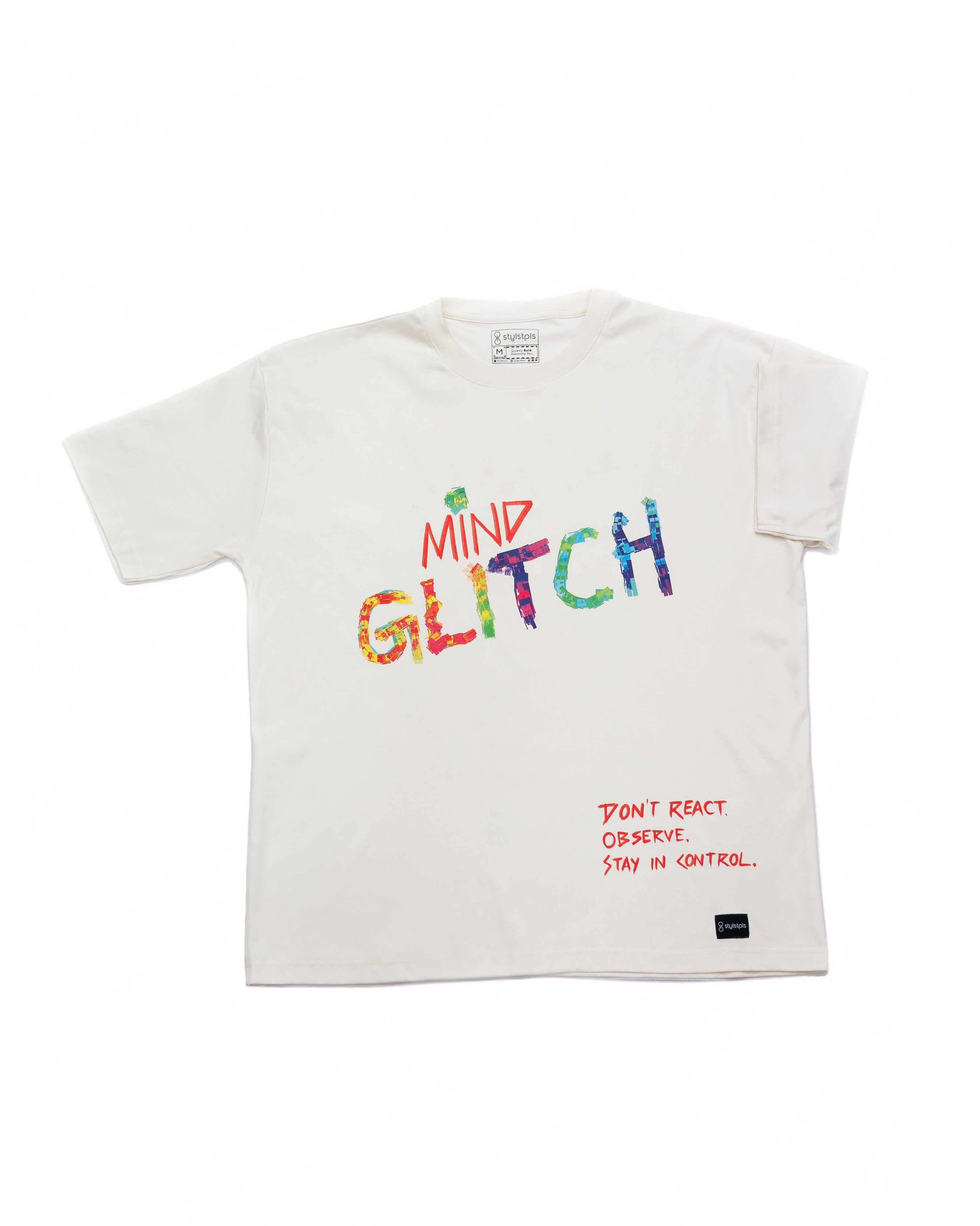 Stylstpls colorful print streetwear t-shirt featuring a trendy Mind Glitch design