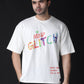 Stylstpls colorful print streetwear t-shirt featuring a vibrant 'Mind Glitch' design on a white background