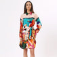 Stylera colorful shirt dress for women featuring vibrant patterns and a tie belt for a stylish look