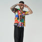 Colorful summer button up shirt featuring vibrant graphics and bold designs for a stylish look