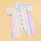 Stylera colorful summer playsuit with striped design and button closure for kids