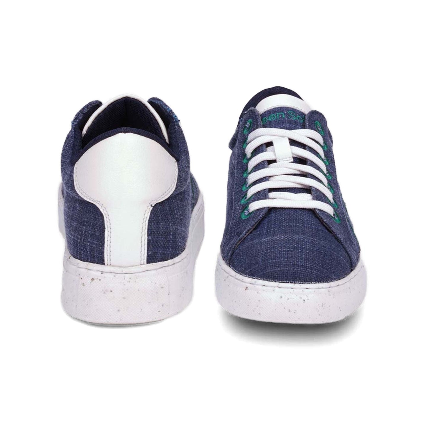 Stylera Comfortable casual shoes for men in blue denim with white accents and laces
